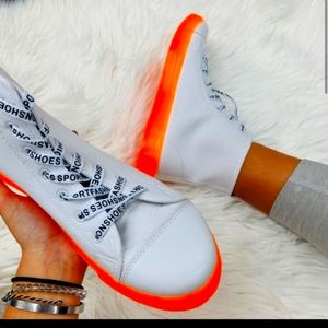 The POPULAR  Candy Sneakers. Neon orange